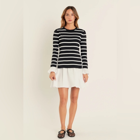 English Factory Dresses & Skirts - Nwt Anthropologie x English Factory 
Poplin Combo Knit Mini‎ Dress